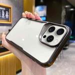 For iPhone 14 Pro Max Electroplating TPU Frame Hybrid PC Phone Case(Black)