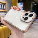 For iPhone 13 Pro Max Electroplating TPU Frame Hybrid PC Phone Case(Gold)