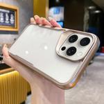 For iPhone 12 Pro Max Electroplating TPU Frame Hybrid PC Phone Case(Gold)