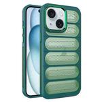 For iPhone 15 Plus Cooling Armor Translucent Mesh Breathable Phone Case(Green)