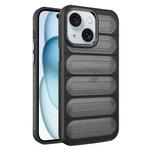 For iPhone 15 Cooling Armor Translucent Mesh Breathable Phone Case(Black)