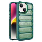 For iPhone 14 Plus Cooling Armor Translucent Mesh Breathable Phone Case(Green)