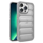 For iPhone 13 Pro Max Cooling Armor Translucent Mesh Breathable Phone Case(Grey)