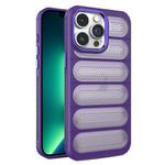 For iPhone 13 Pro Cooling Armor Translucent Mesh Breathable Phone Case(Purple)