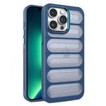 For iPhone 13 Pro Cooling Armor Translucent Mesh Breathable Phone Case(Blue)