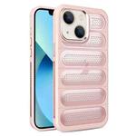 For iPhone 13 Cooling Armor Translucent Mesh Breathable Phone Case(Pink)