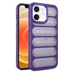 For iPhone 12 Cooling Armor Translucent Mesh Breathable Phone Case(Purple)