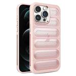 For iPhone 12 Pro Max Cooling Armor Translucent Mesh Breathable Phone Case(Pink)