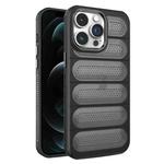 For iPhone 12 Pro Max Cooling Armor Translucent Mesh Breathable Phone Case(Black)