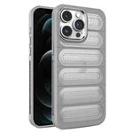 For iPhone 12 Pro Max Cooling Armor Translucent Mesh Breathable Phone Case(Grey)