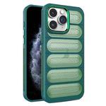 For iPhone 11 Pro Max Cooling Armor Translucent Mesh Breathable Phone Case(Green)