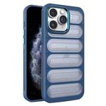 For iPhone 11 Pro Cooling Armor Translucent Mesh Breathable Phone Case(Blue)