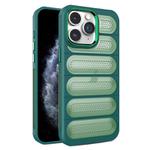For iPhone 11 Pro Cooling Armor Translucent Mesh Breathable Phone Case(Green)