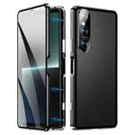 For Sony Xperia 1 V HD Magnetic Metal Tempered Glass Phone Case(Black)