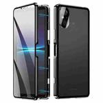 For Sony Xperia 5 V HD Magnetic Metal Tempered Glass Phone Case(Black)