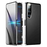 For Sony Xperia 10 V HD Magnetic Metal Tempered Glass Phone Case(Silver)