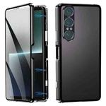 For Sony Xperia 1 VII HD Magnetic Metal Tempered Glass Phone Case(Black)