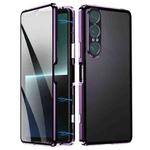 For Sony Xperia 1 VII HD Magnetic Metal Tempered Glass Phone Case(Purple)