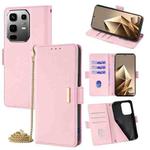 For Infinix Note 50 4G Crossbody Chain Leather Phone Case(Pink)