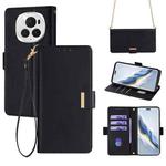 For Honor Magic6 Pro Crossbody Chain Leather Phone Case(Black)