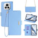 For Honor Magic6 Pro Crossbody Chain Leather Phone Case(Blue)
