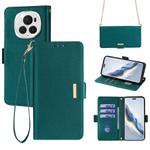 For Honor Magic6 Pro Crossbody Chain Leather Phone Case(Green)