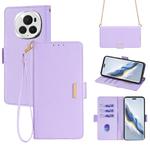 For Honor Magic6 Pro Crossbody Chain Leather Phone Case(Purple)