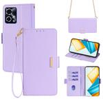 For Honor 90 GT Crossbody Chain Leather Phone Case(Purple)