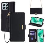 For Honor X8b Crossbody Chain Leather Phone Case(Black)