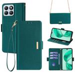 For Honor X8b Crossbody Chain Leather Phone Case(Green)