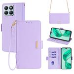 For Honor X8b Crossbody Chain Leather Phone Case(Purple)