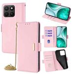 For Honor X8c 4G Global Crossbody Chain Leather Phone Case(Pink)