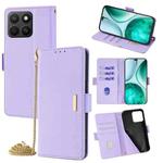 For Honor X8c 4G Global Crossbody Chain Leather Phone Case(Purple)