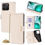 For Honor X8c 4G Global Crossbody Chain Leather Phone Case(White)