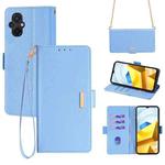 For Xiaomi Poco M5 4G Crossbody Chain Leather Phone Case(Blue)