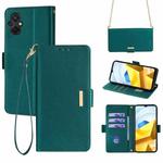 For Xiaomi Poco M5 4G Crossbody Chain Leather Phone Case(Green)