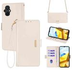 For Xiaomi Poco M5 4G Crossbody Chain Leather Phone Case(White)