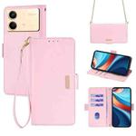 For Xiaomi Redmi Note 13R Pro 5G Crossbody Chain Leather Phone Case(Pink)