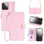 For Xiaomi 14 Pro Crossbody Chain Leather Phone Case(Pink)