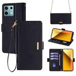 For Xiaomi Redmi Note 13 4G Crossbody Chain Leather Phone Case(Black)