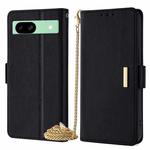 For Google Pixel 8a Crossbody Chain Leather Phone Case(Black)