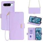 For Google Pixel 8 Pro Crossbody Chain Leather Phone Case(Purple)