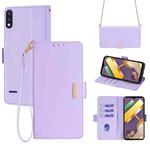 For LG K22 Crossbody Chain Leather Phone Case(Purple)
