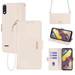 For LG K22 Crossbody Chain Leather Phone Case(White)