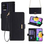 For LG K52 Crossbody Chain Leather Phone Case(Black)