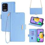 For LG K52 Crossbody Chain Leather Phone Case(Blue)