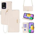 For LG K52 Crossbody Chain Leather Phone Case(White)