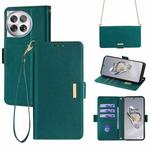 For OnePlus 12 5G Crossbody Chain Leather Phone Case(Green)