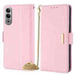 For OnePlus Nord CE4 5G Crossbody Chain Leather Phone Case(Pink)