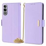 For OnePlus Nord CE4 5G Crossbody Chain Leather Phone Case(Purple)